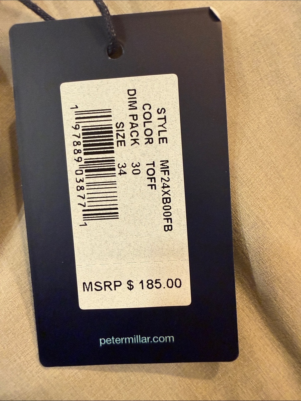 NWT Peter Millar Crown Crafted Tan Flat-Front Chino Pants - size 34 - Picture 4 of 8